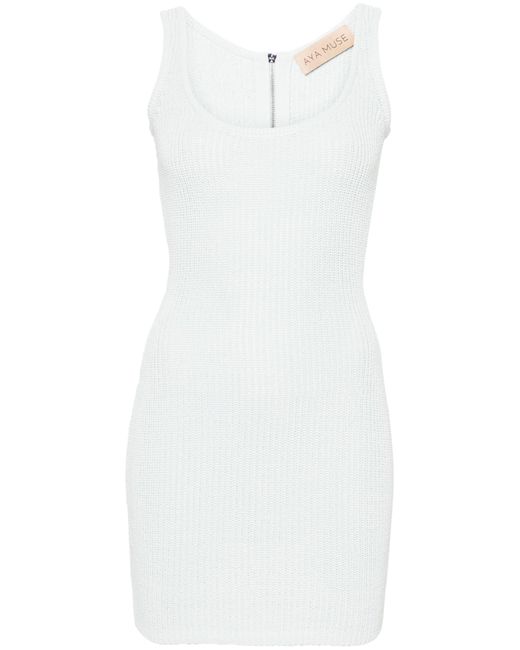 AYA MUSE White Belu Knitted Mini Dress