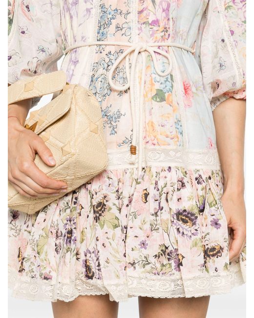 Zimmermann Natural Multicolour Floral Cotton Dress