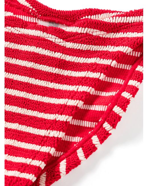 Hunza G Red Jean Striped Bikini Set