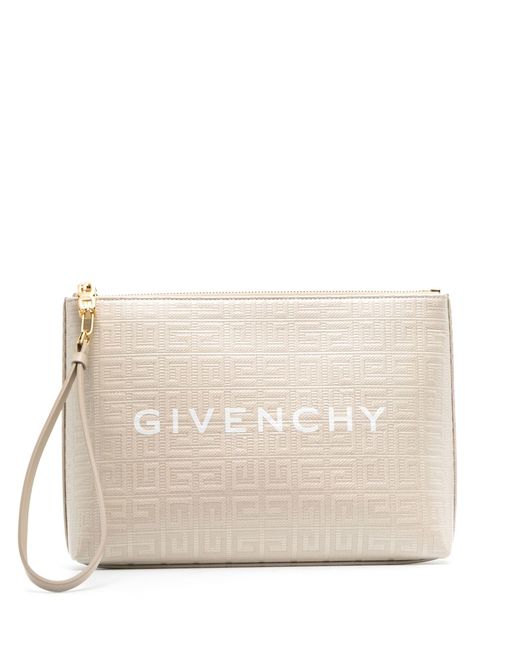 Givenchy Natural Neutral 4g Large Canvas Clutch Bag - Women's - Other Fibres/cotton/acrylic/polyurethane
