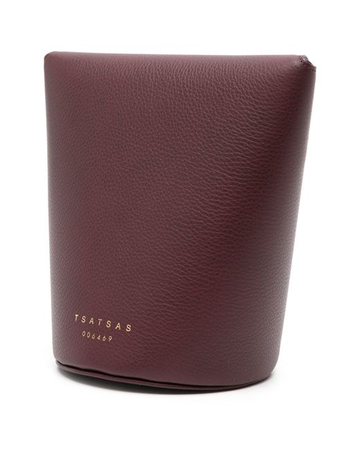 Tsatsas Purple Olive Leather Bucket Bag - Women's - Calf Leather