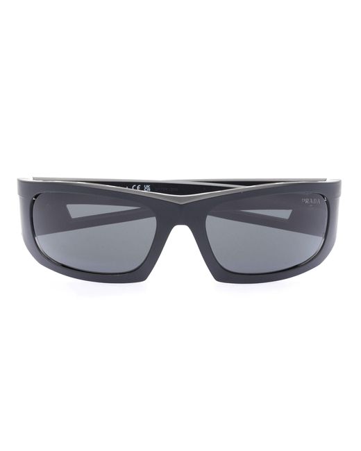 Prada Gray Rectangle-frame Tinted Lenses Sunglasses for men