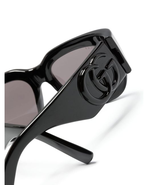 Gucci Gray Double G Oversize-frame Sunglasses - Women's - Acetate