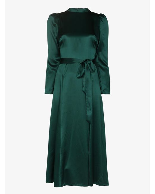 Reformation Green Julius Silk Midi Dress - Women's - Silk