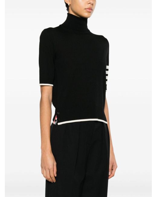 Thom Browne Black 4-Bar Knitted Top