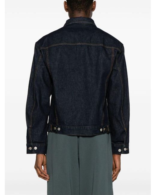 Dries Van Noten Blue Bue Button-Up Denim Jacket for men