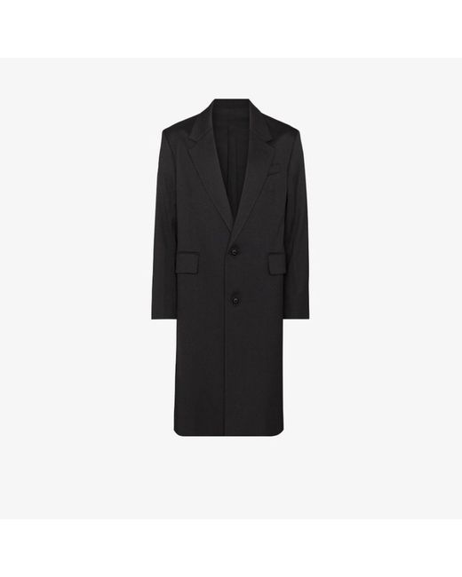 AMI Wool Oversize Two Buttons Coat in Black for Men - Lyst