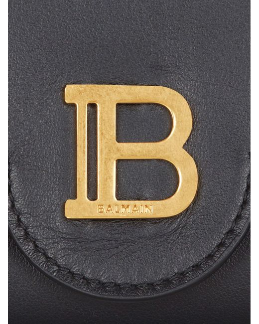 Balmain Black Leather B-buzz Purse