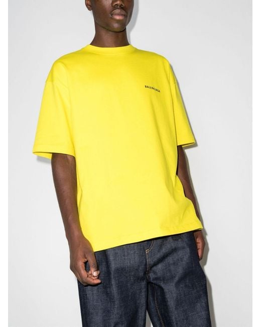 Tシャツ・カットソー Balenciaga Yellow Cotton Oversize T-Shirt Balenciaga x Scholl Cotton T-shirt | Yellow | FARFETCH