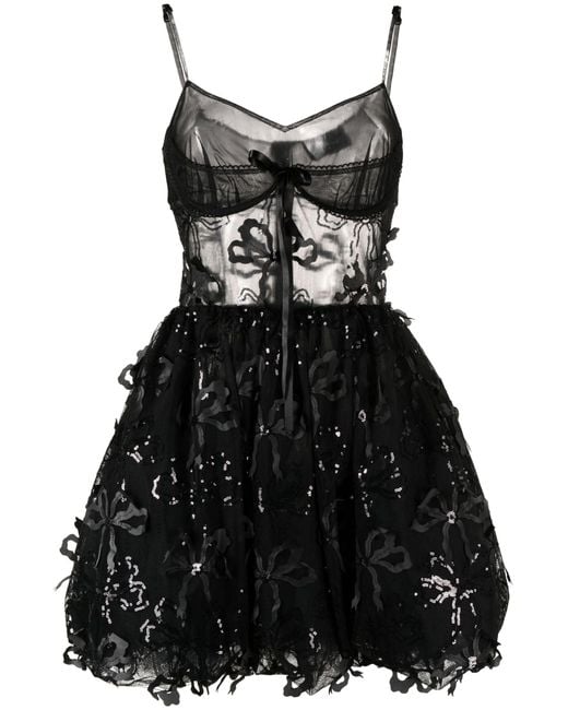 Simone Rocha Black Bow-embellished Tulle Dress