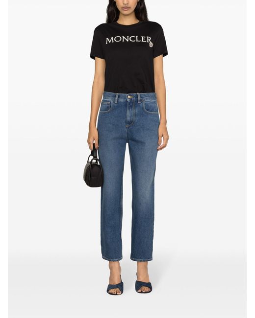 Moncler Blue Mid-rise Straight-leg Jeans