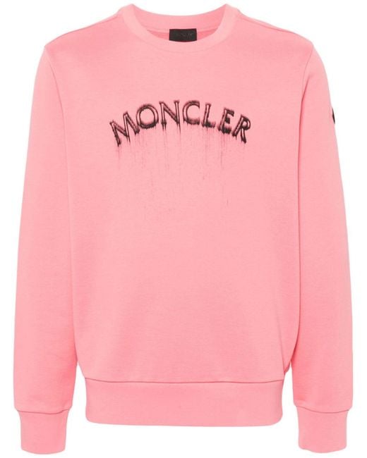 Moncler Pink Logo-print Cotton Sweatshirt - Men's - Cotton for men