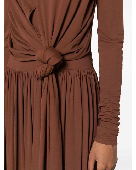 Proenza Schouler Brown Meret Knotted Maxi Dress