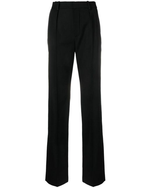 Saint Laurent Black Wool Tuxedo Trousers - Women's - Cotton/wool