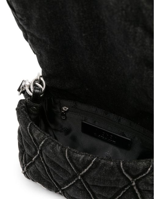 DIESEL Black Small Logo-charm Quilted Denim Bag