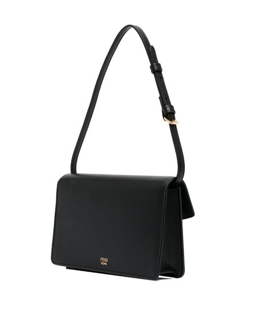 Fendi Black Ff Diamonds Leather Shoulder Bag - Women's - Calf Leather/metal