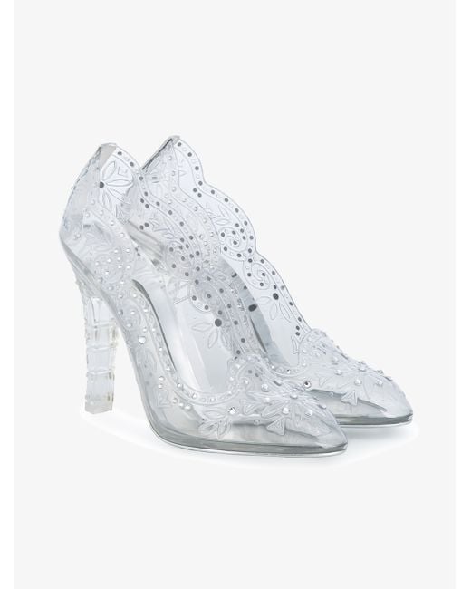 Dolce & Gabbana Metallic Clear Cinderella Heels