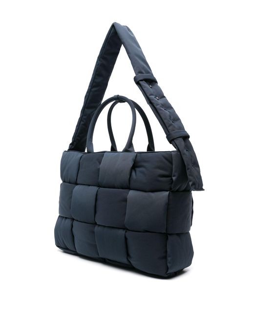 Bottega Veneta Blue Black Padded Tech Arco Tote Bag - Men's - Recycled Polyester for men
