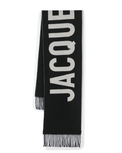 Jacquemus Black L'echarpe Logo-jacquard Scarf for men