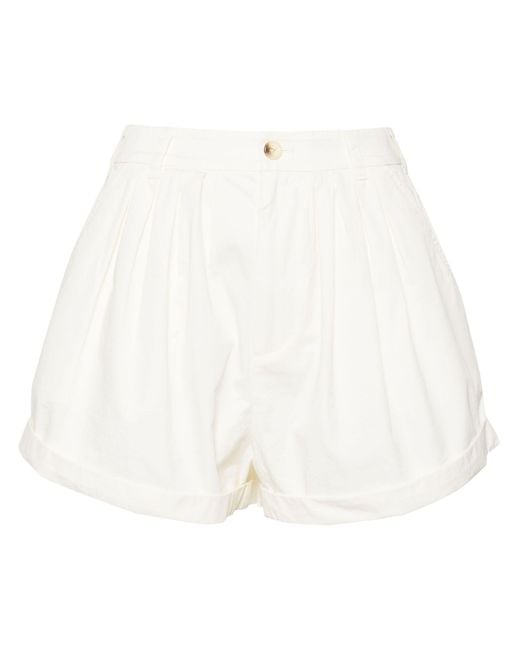 Doen White Dôen - Paige Cotton Mini Shorts