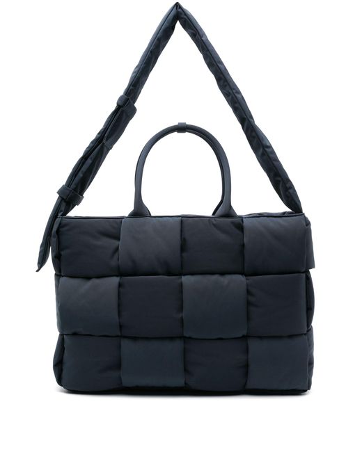 Bottega Veneta Blue Black Padded Tech Arco Tote Bag - Men's - Recycled Polyester for men