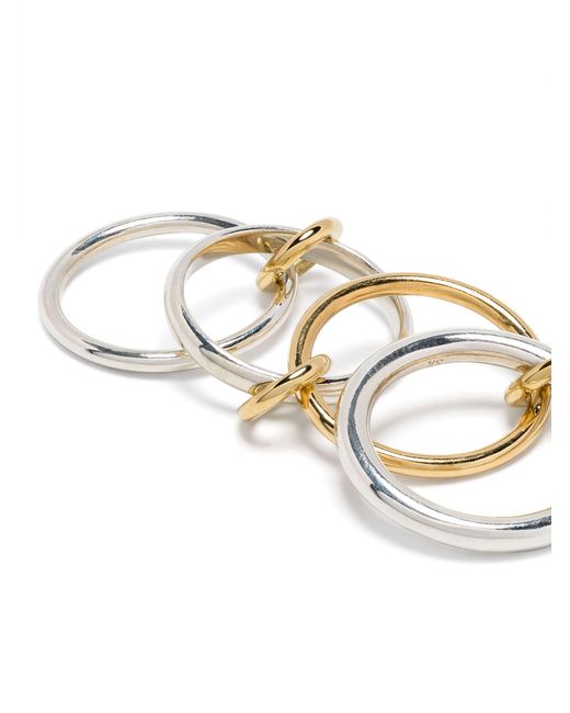 Spinelli Kilcollin Metallic 18k Yellow Gold Vermeil And Sterling Linked Rings