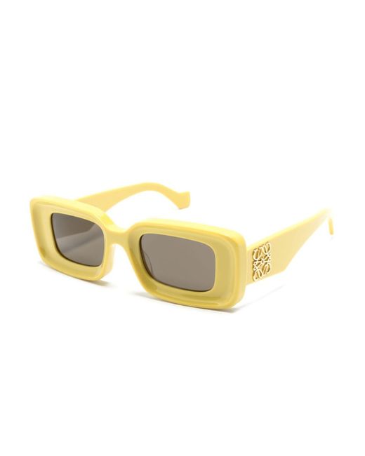 Loewe Yellow Logo-plaque Rectangle-frame Sunglasses