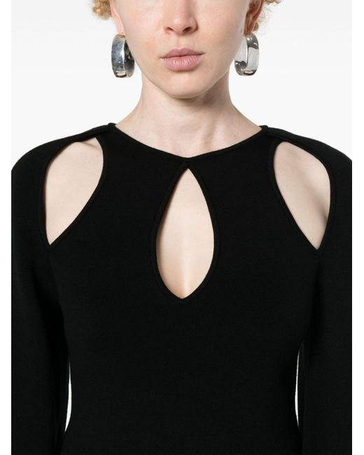 Chloé Black Cut-out Sweater - Women's - Wool/polyamide/silk/spandex/elastane