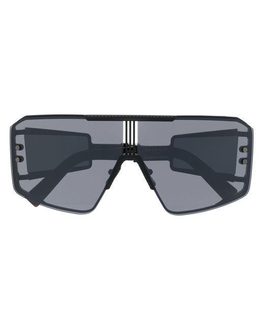 BALMAIN EYEWEAR Blue Le Masque Mask-frame Sunglasses - Unisex - Titanium