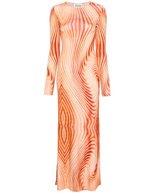 TOVE Orange Malloree Wave-print Dress