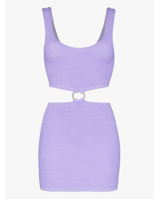 Hunza G Purple Pretty Woman Mini Dress - Women's - Nylon/spandex/elastane