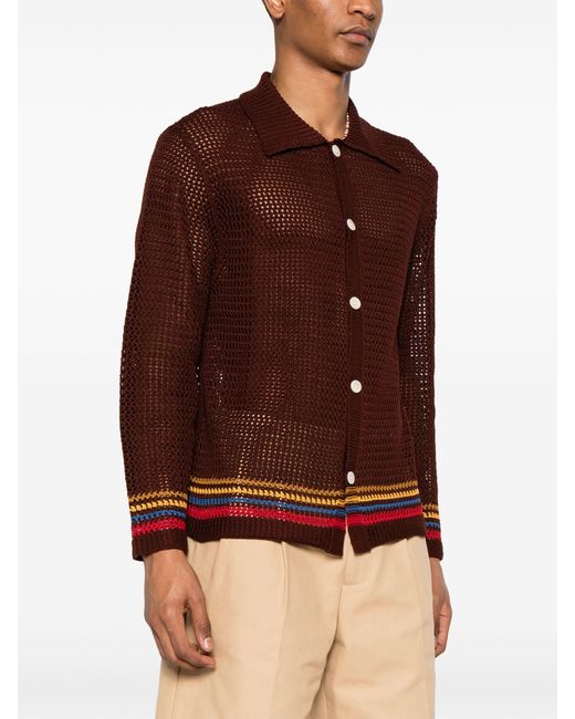 Bode Brown Bayberry Cotton Cardigan for men