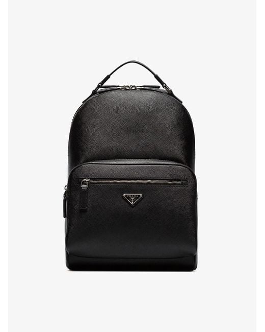 Prada Black Saffiano Leather Backpack for men