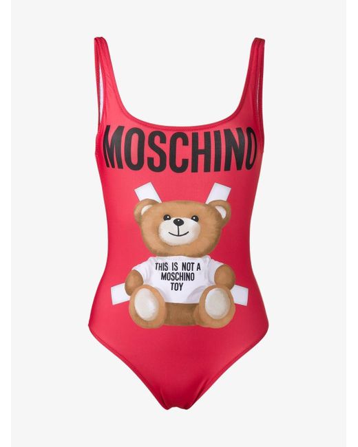 Moschino Red Teddy Bear Swimsuit