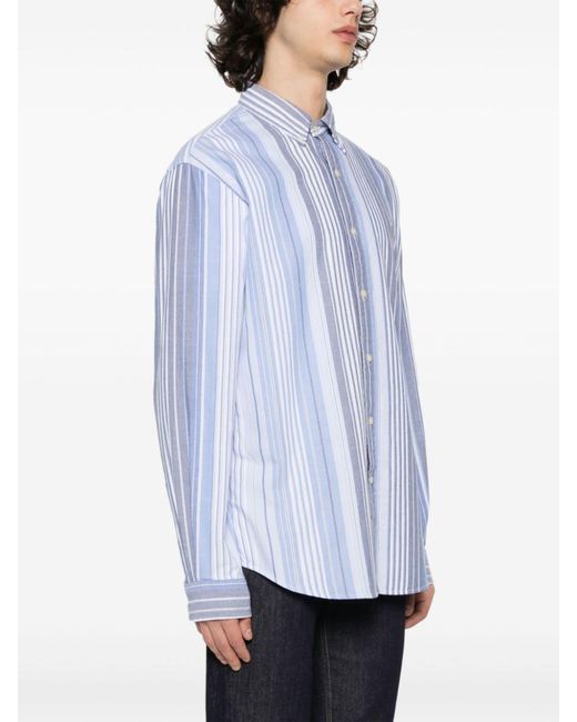Polo Ralph Lauren Blue Striped Cotton Shirt for men