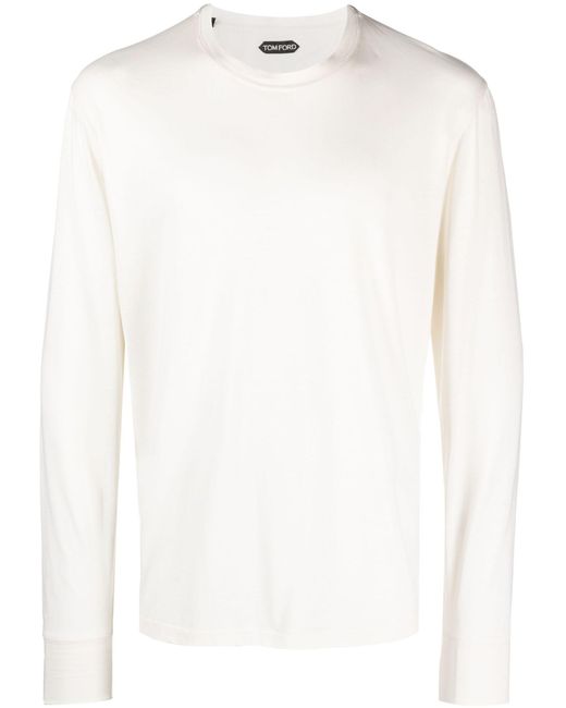 Tom Ford White Mélange Long-sleeve T-shirt for men