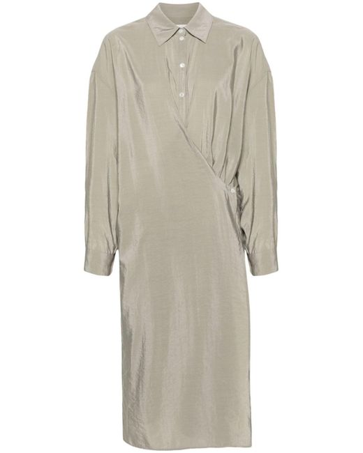 Lemaire White Twisted Silk Shirt Dress - Women's - Silk/polyamide