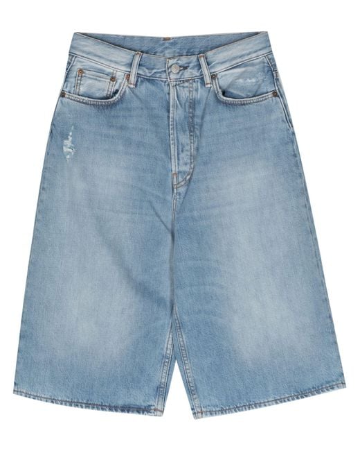 Acne Blue Knee-length Denim Shorts