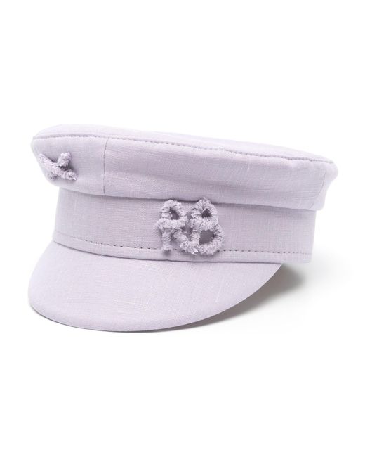Ruslan Baginskiy Purple Ruslan Monogram Linen Baker Boy Hat