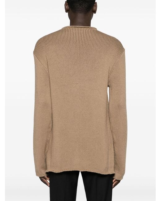 The Row Natural Crew Neck Ribbed-knit Jumper for men
