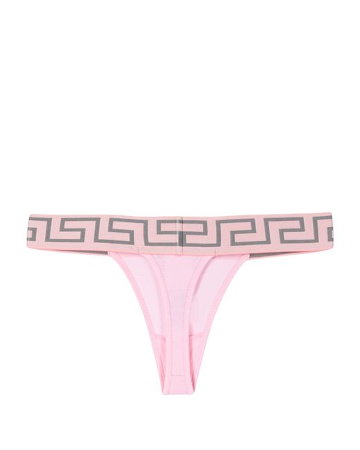 Versace Pink Gerca Print Thong