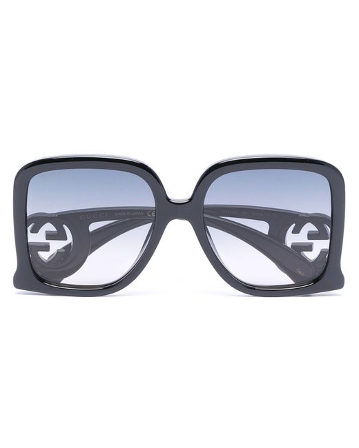 Double G square sunglasses in black - Gucci | Mytheresa