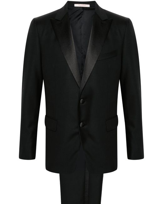 Valentino Garavani Black Single-breasted Wool Tuxedo for men