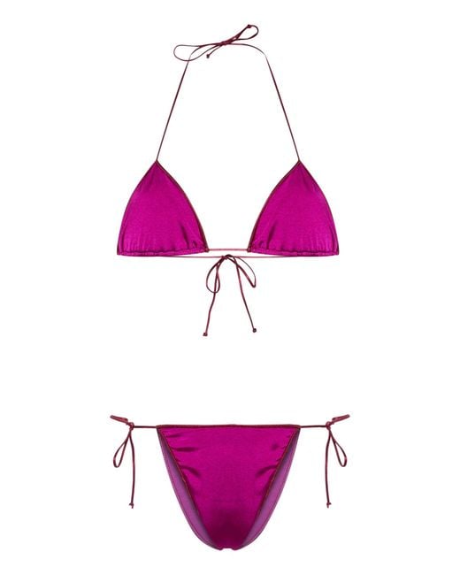Reina Olga Purple Sam Satin Triangle Bikini