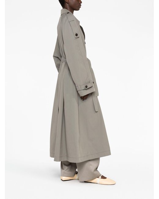 Low Classic Gray Grey Double Breasted Trench Coat