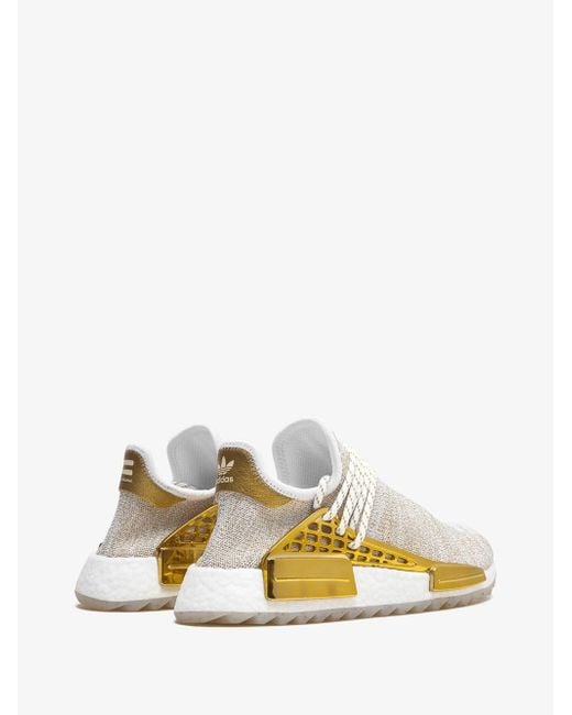 adidas Gold And White X Pharrell Williams Hu Holi Nmd Sneakers in