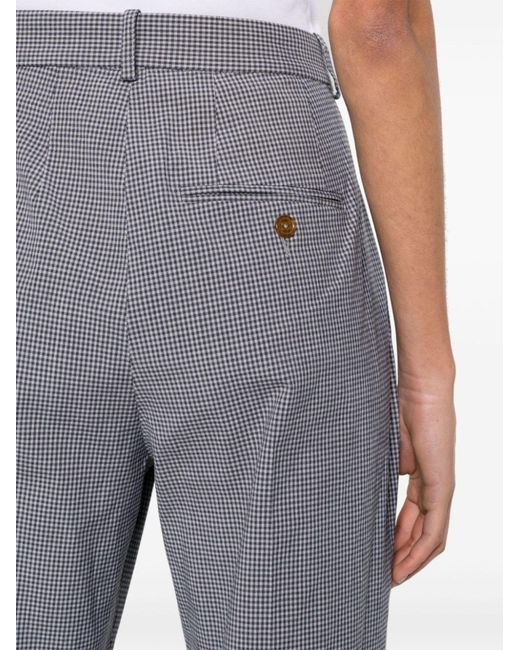 Vivienne Westwood Gray Gingham-pattern Flared Trousers