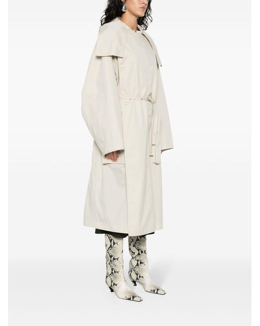 Lemaire White Neutral Oversize-flap Trench Coat - Women's - Cotton/polyamide