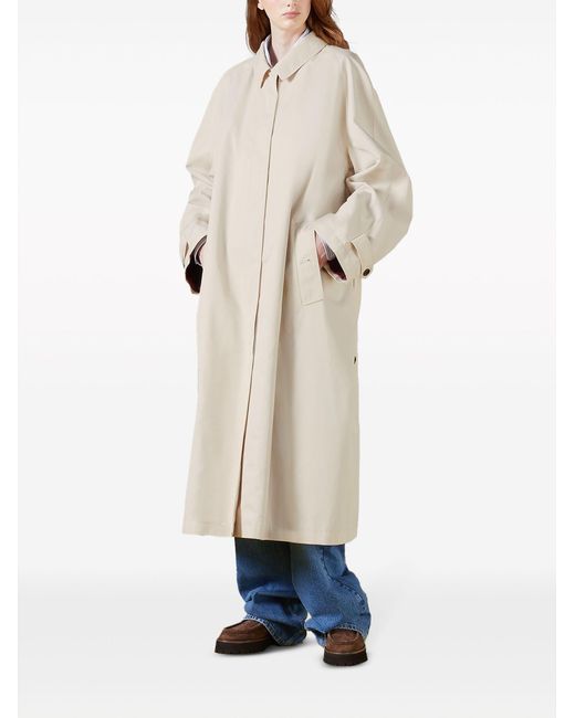 Gucci Belted Gabardine Trench Coat in Natural | Lyst