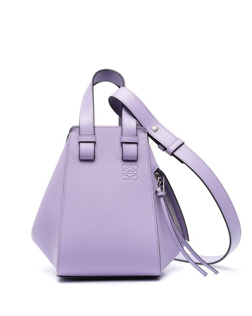 Loewe Purple Hammock Compact Leather Top Handle Bag